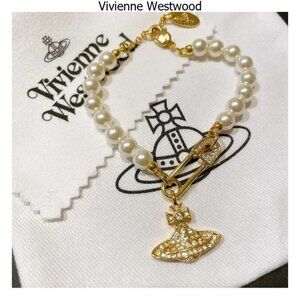 Vivienne Westwood Lucrece planet orbit safety pin gunmetal black chain necklace